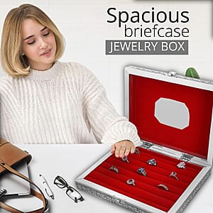 Handcrafted Elephant Embossed Aluminum Oxidized Jewelry Box with Anti-Tarnish & Scratch Protection Interior