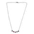 Mozambique Garnet Necklace in Sterling Silver, Fashion Necklace For Women, Heart Necklace Silver (18 Inches) image number 2