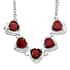 Mozambique Garnet Necklace in Sterling Silver, Fashion Necklace For Women, Heart Necklace Silver (18 Inches) image number 5