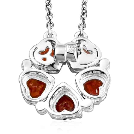 Mozambique Garnet Necklace in Sterling Silver, Fashion Necklace For Women, Heart Necklace Silver (18 Inches) image number 7