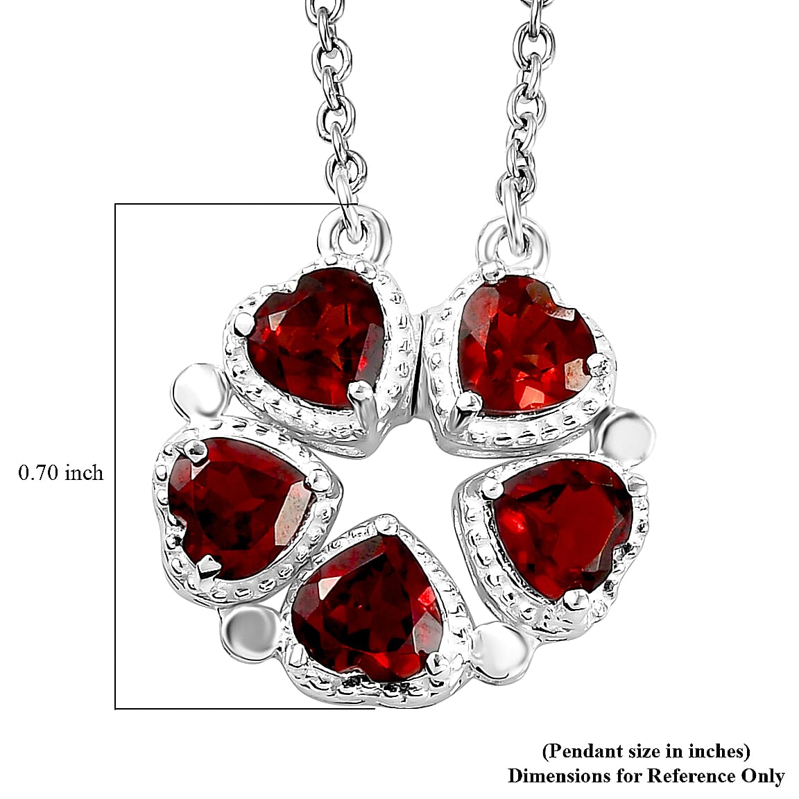 Mozambique Garnet Convertible Pendant Necklace 18 Inches in Sterling Silver 3.00 ctw