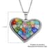 Multi Color Murano Style Necklace in Stainless Steel, Heart Pendant For Women (20 Inches) image number 5