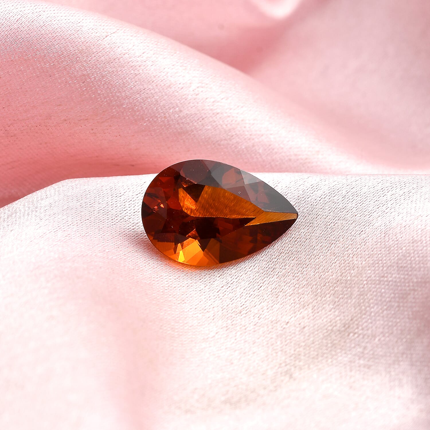 AA Brazilian Cherry Citrine (Pear 16x12 mm) 6.00 ctw Loose Gemstone