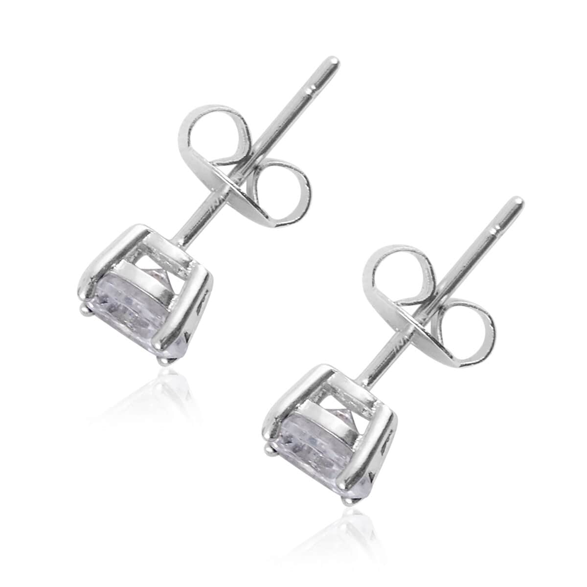 Simulated Diamond Stud Earrings and Bracelet in Silvertone (7.00 In) image number 5