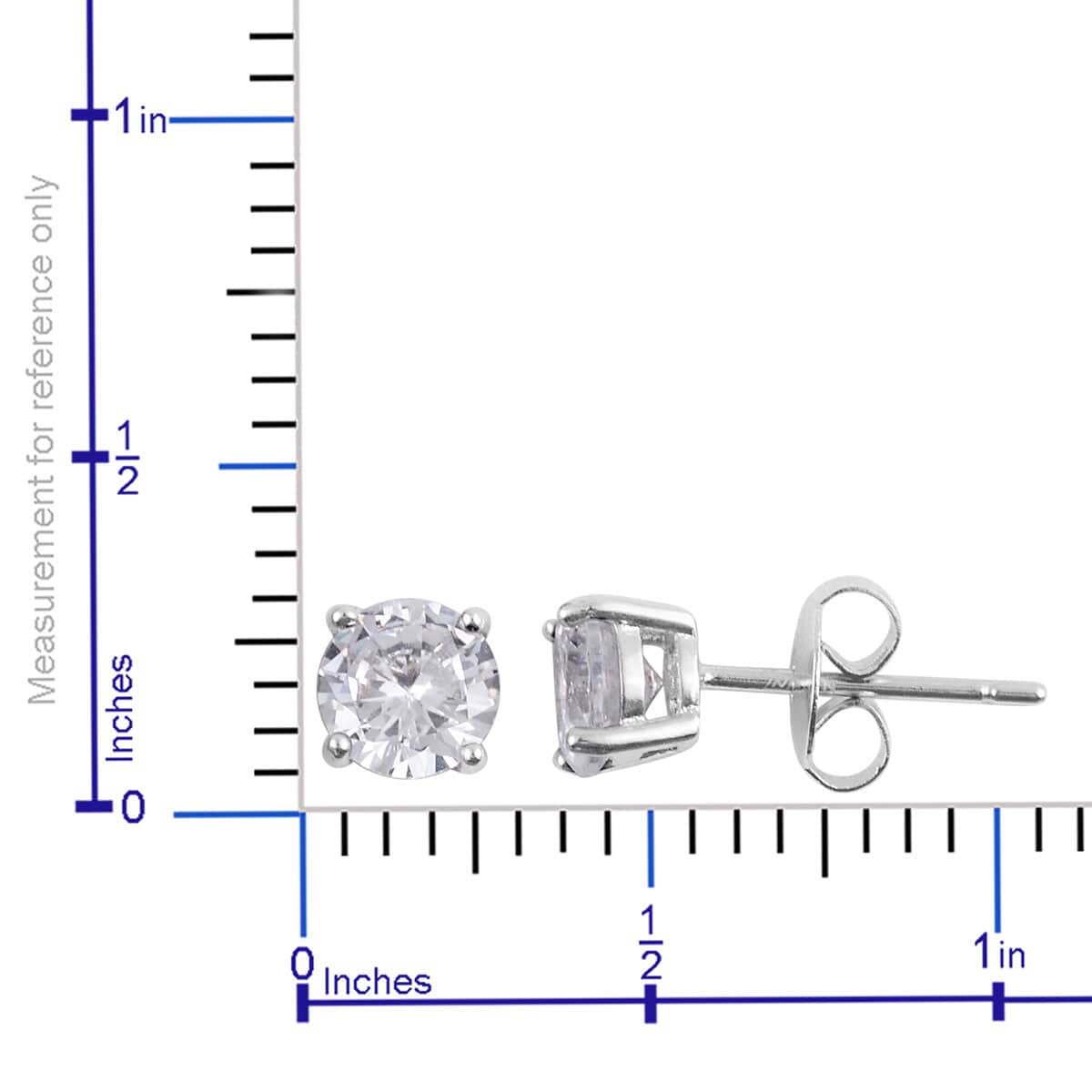 Simulated Diamond Stud Earrings and Bracelet in Silvertone (7.00 In) image number 6