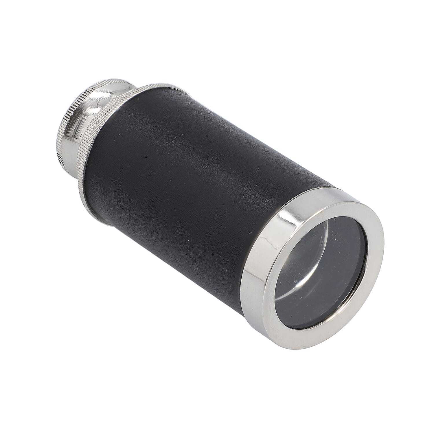Handcrafted Fully Functional Telescope with Brown Leather Stitched and Wooden Gift Box