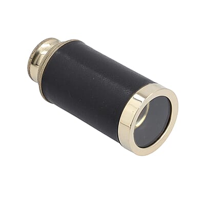 Handcrafted Fully Functional Telescope with Black Leather Stitched and Wooden Gift Box