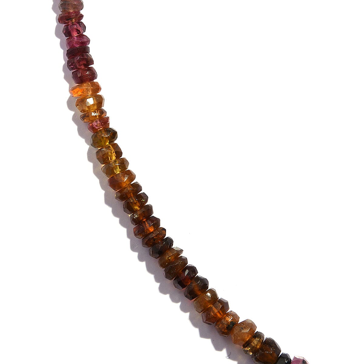 Multi-Tourmaline Beaded Necklace 18 Inches in Sterling Silver 40.00 ctw image number 1