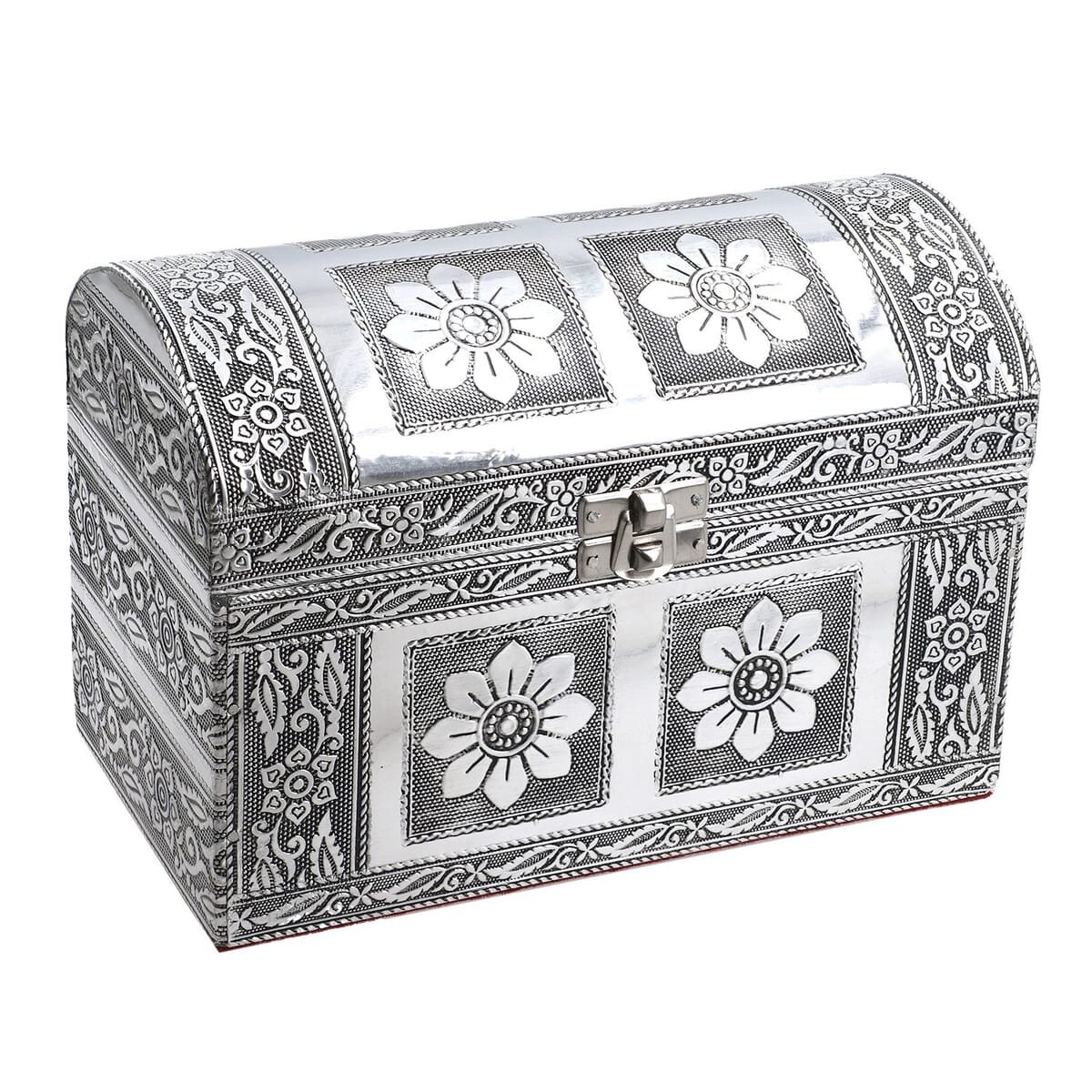 Handcrafted Treasure Box in Silvertone with Scratch Protection Interior image number 0