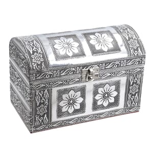 Handcrafted Treasure Box in Silvertone with Scratch Protection Interior