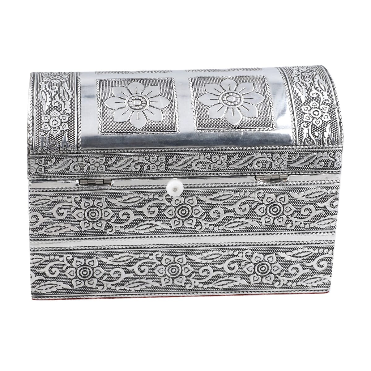 Handcrafted Treasure Box in Silvertone with Scratch Protection Interior image number 3