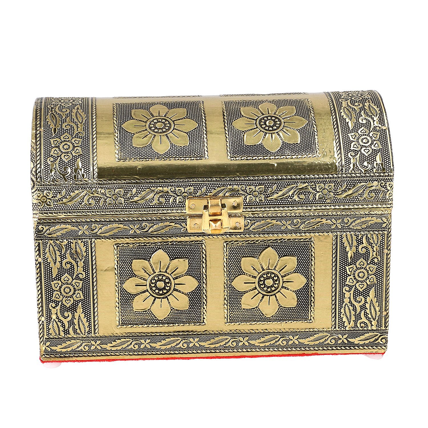 Handcrafted Treasure Box in Goldtone with Scratch Protection Interior