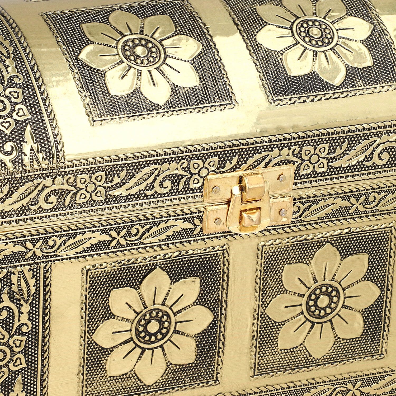 Handcrafted Treasure Box in Goldtone with Scratch Protection Interior