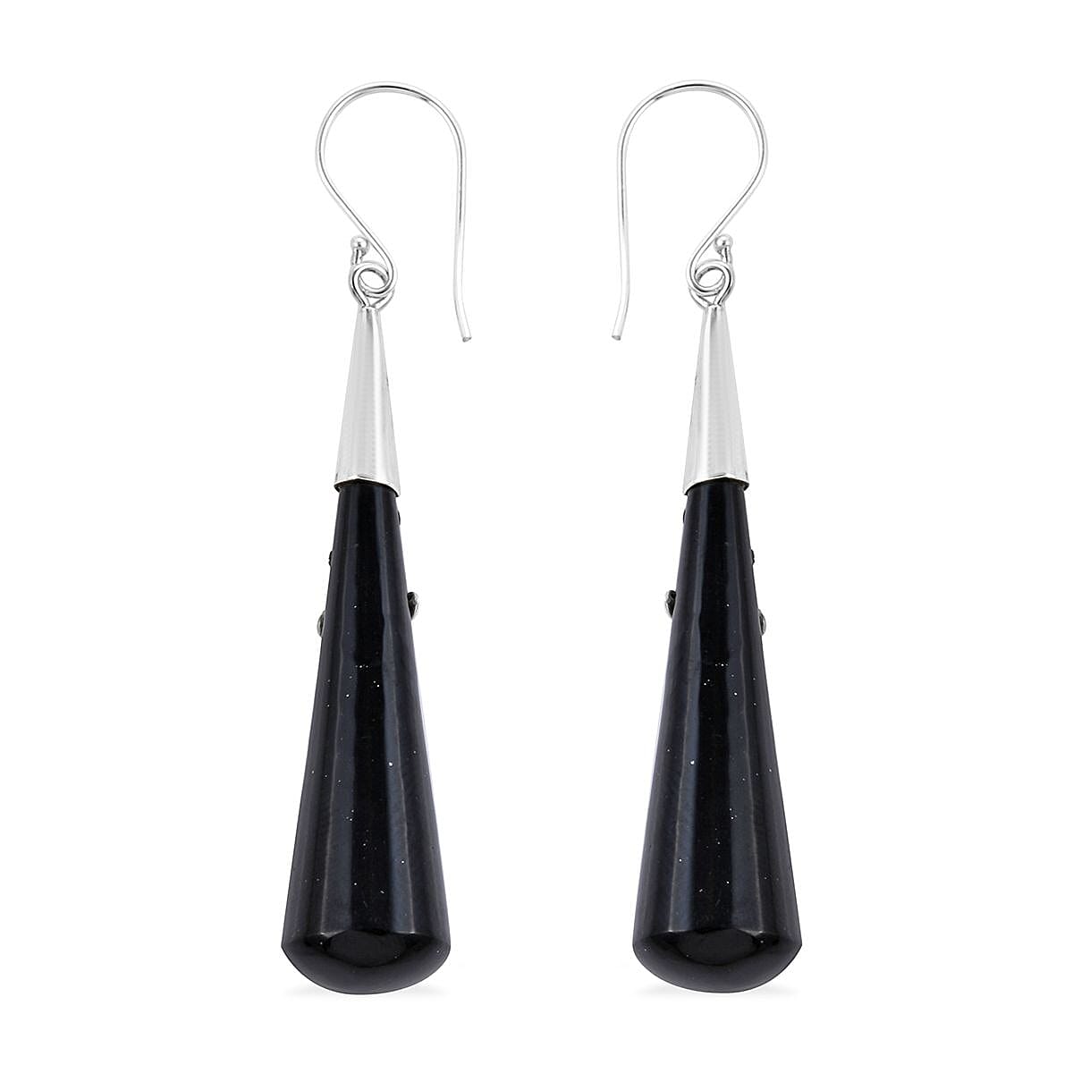 Bali Legacy Black Onyx Drop Earrings in Sterling Silver 42.40 ctw image number 3