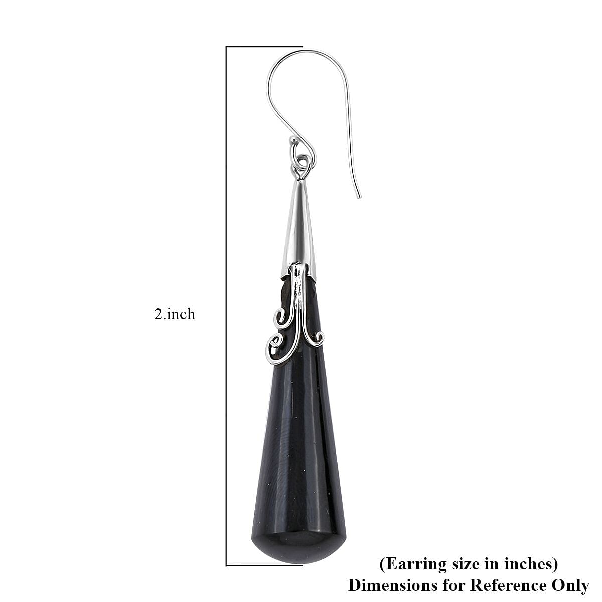 Bali Legacy Black Onyx Drop Earrings in Sterling Silver 42.40 ctw image number 4