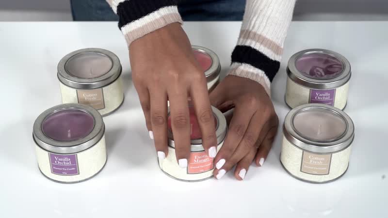 Set of 6 Travel Tin Scented Candles Fragrance (2.2x2.8 in)