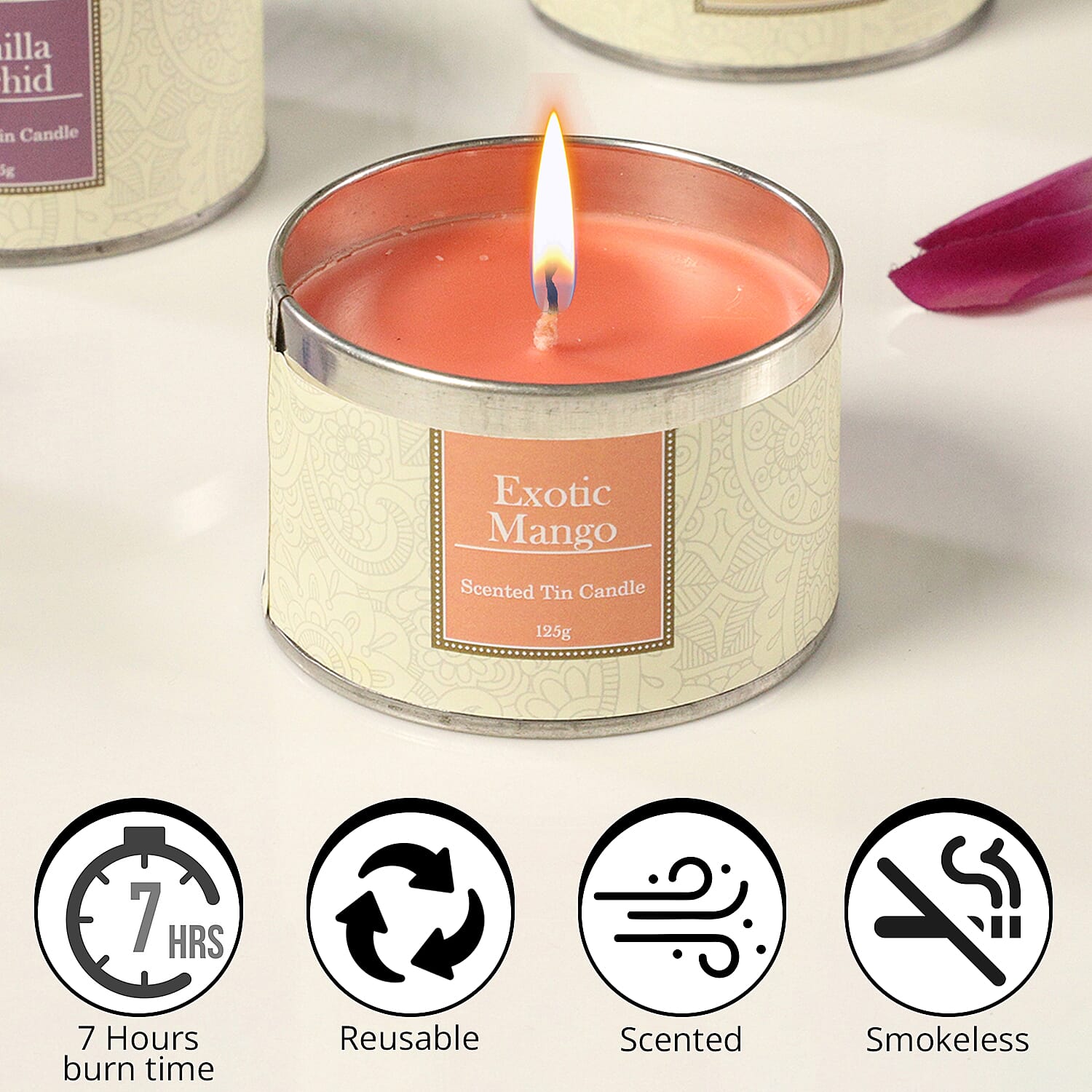 Set of 6 Travel Tin Scented Candles Fragrance