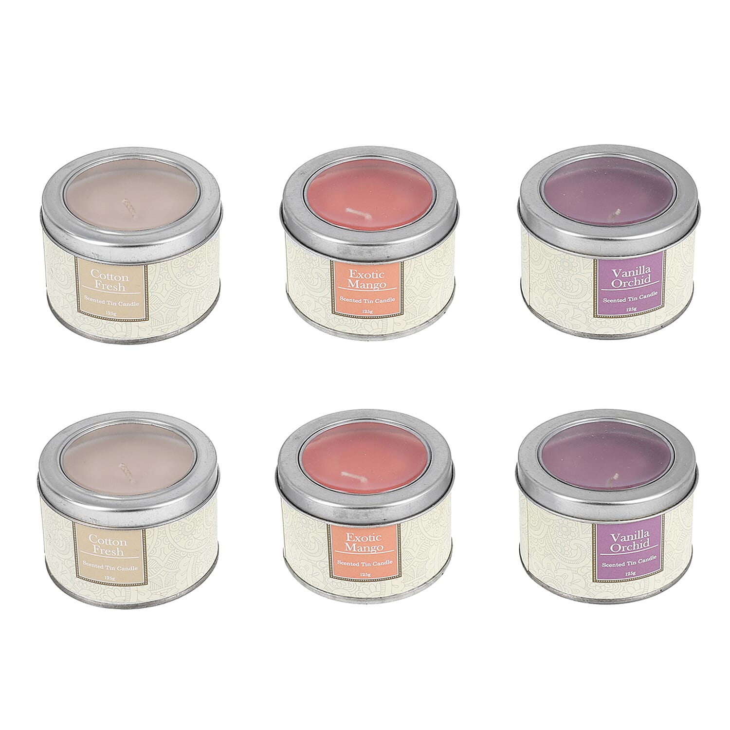 Set of 6 Travel Tin Scented Candles Fragrance