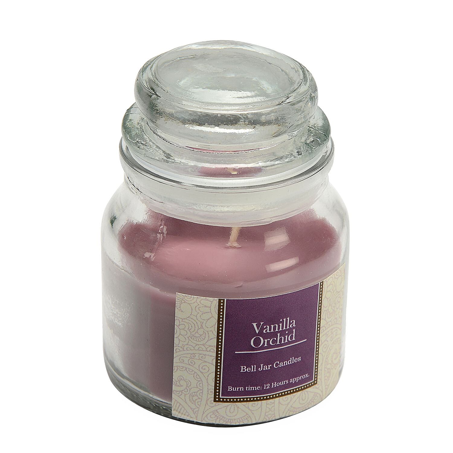 Set of 6 Bell Jar Wick Scented Candles, Reusable Mood Enhancing Candle Jars Gift Set (Scents: Exotic Mango, Vanilla Orchid, and Cotton Fresh)