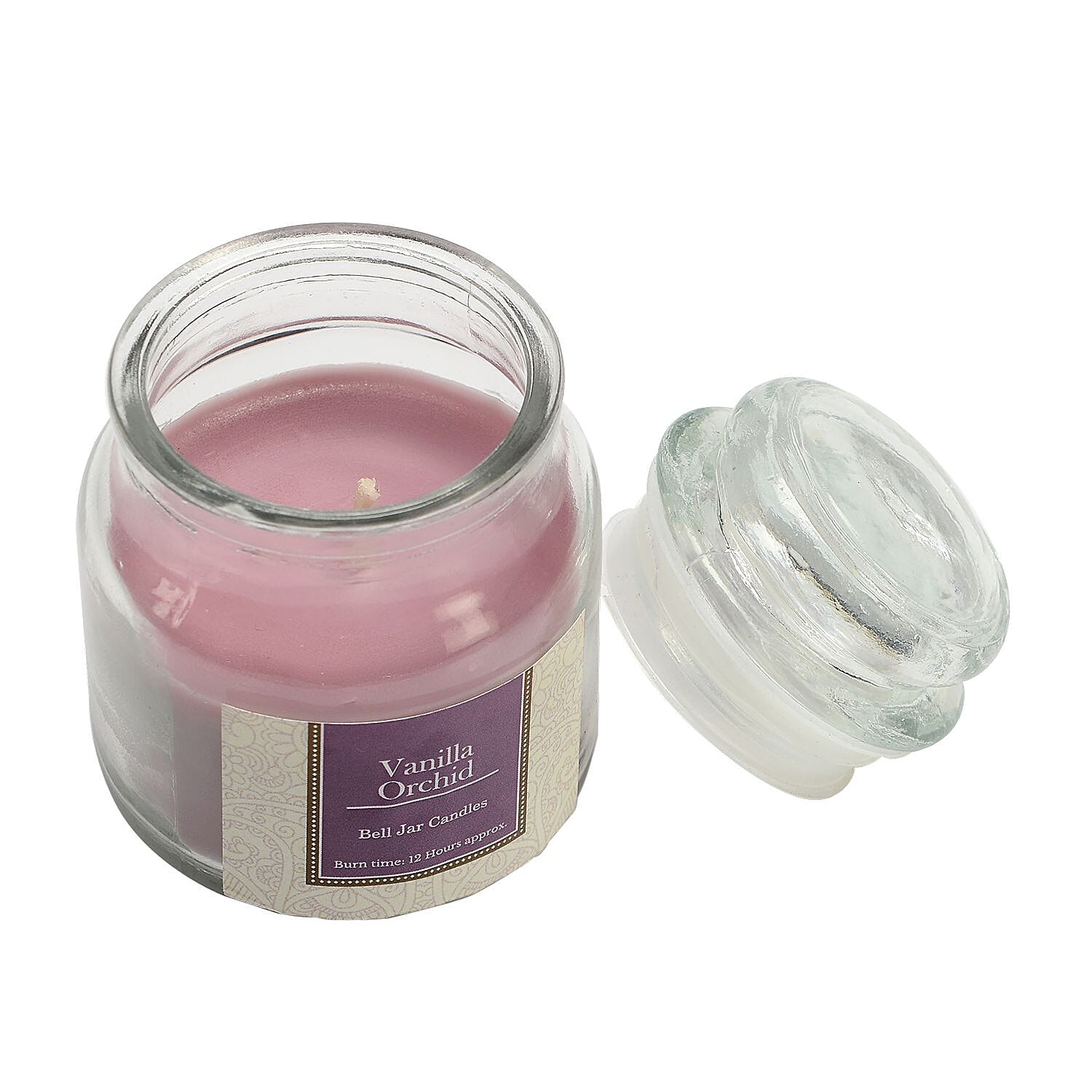 Set of 6 Bell Jar Wick Scented Candles, Reusable Mood Enhancing Candle Jars Gift Set (Scents: Exotic Mango, Vanilla Orchid, and Cotton Fresh)
