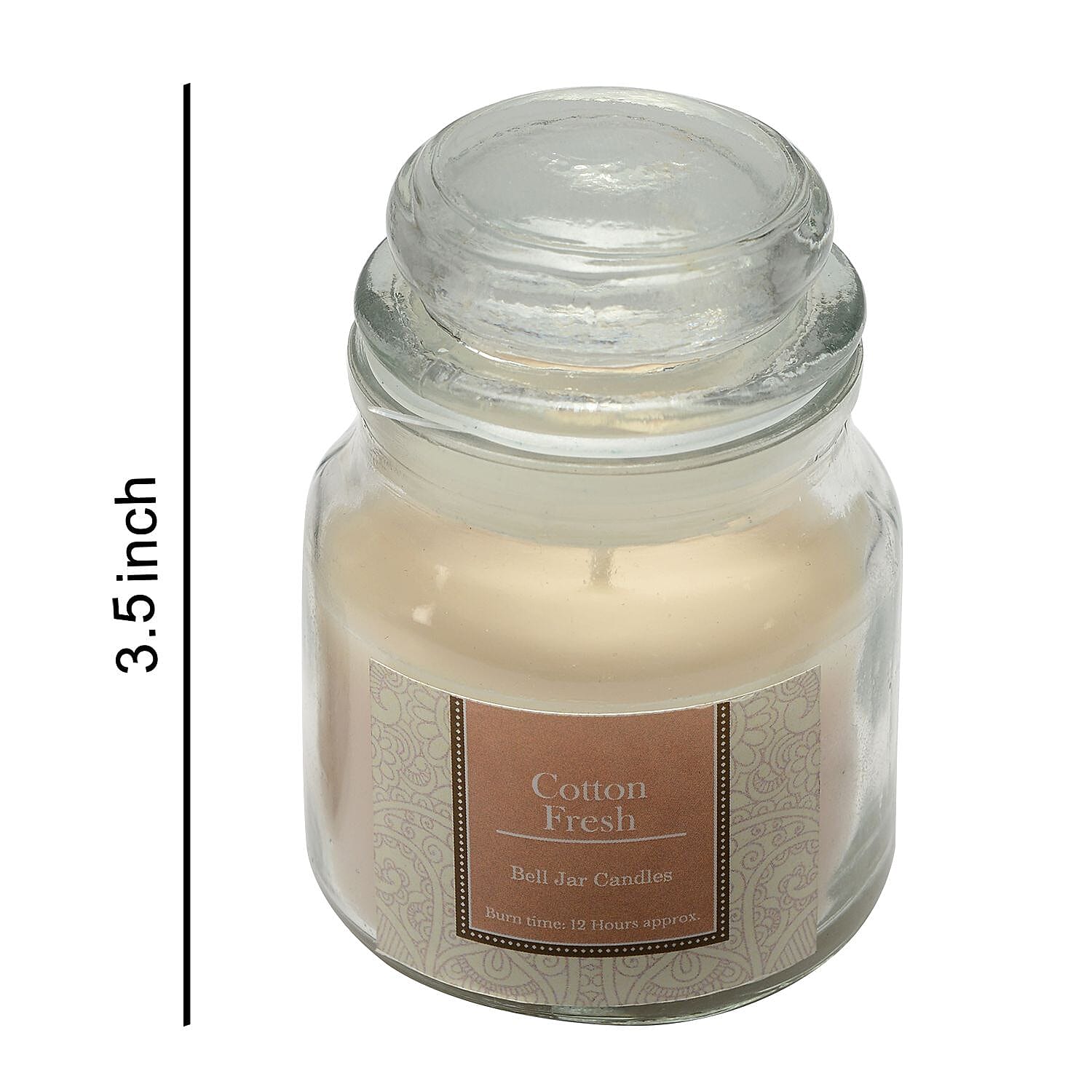 Set of 6 Bell Jar Wick Scented Candles, Reusable Mood Enhancing Candle Jars Gift Set (Scents: Exotic Mango, Vanilla Orchid, and Cotton Fresh)