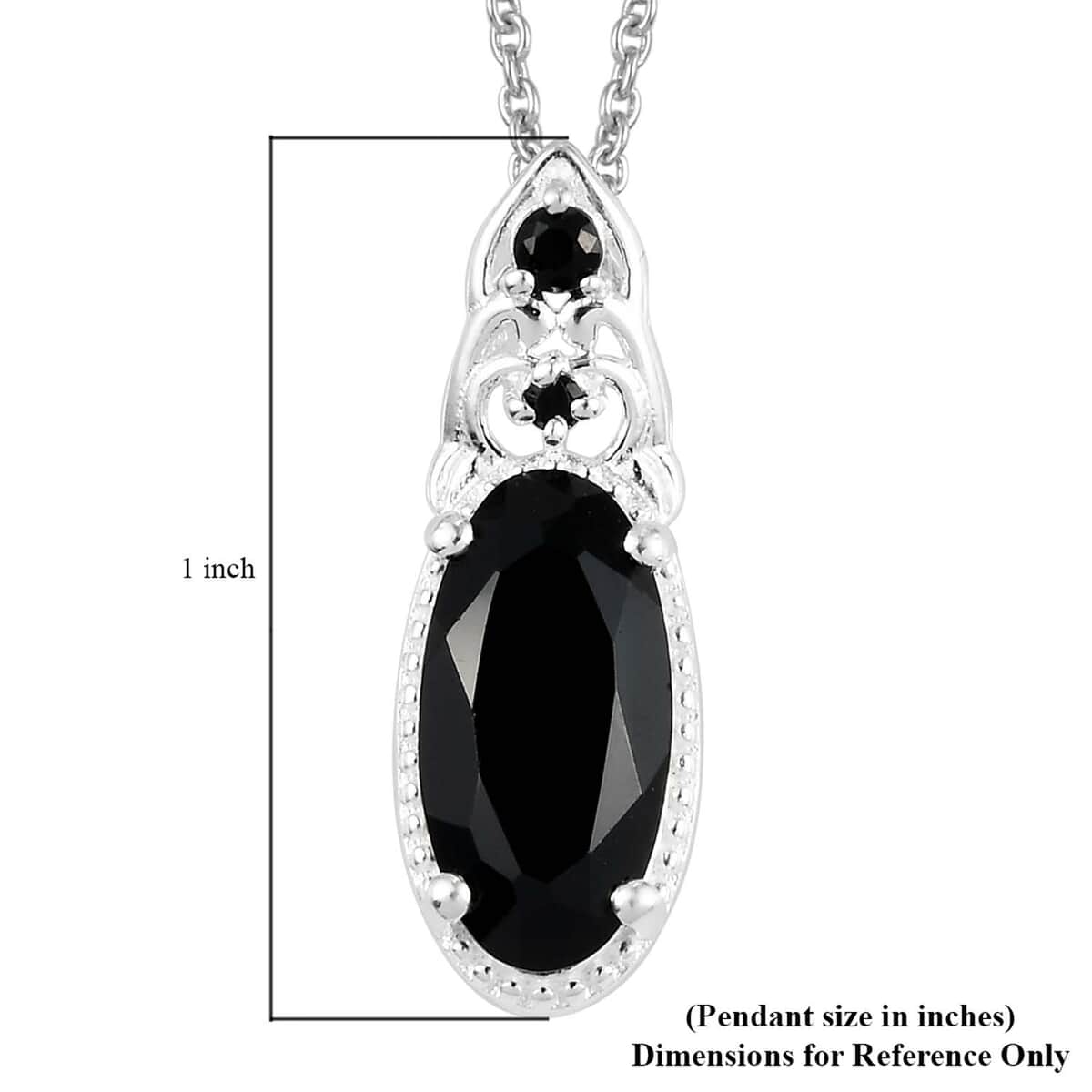 Natural Thai Black Spinel Magnetic Clasp Pendant Necklace 20 Inches in Sterling Silver 4.32 ctw image number 6