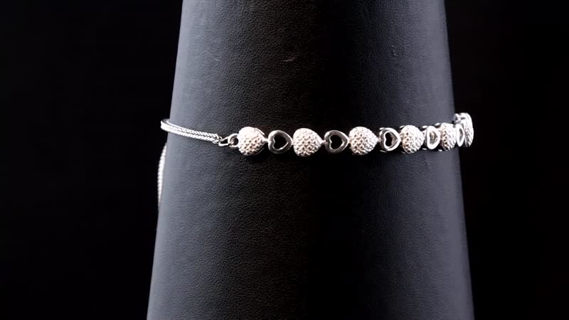 Diamond Accent Bracelet | Adjustable Bolo Bracelet | Heart Bracelet | Stainless Steel And Sterling Silver Bracelet