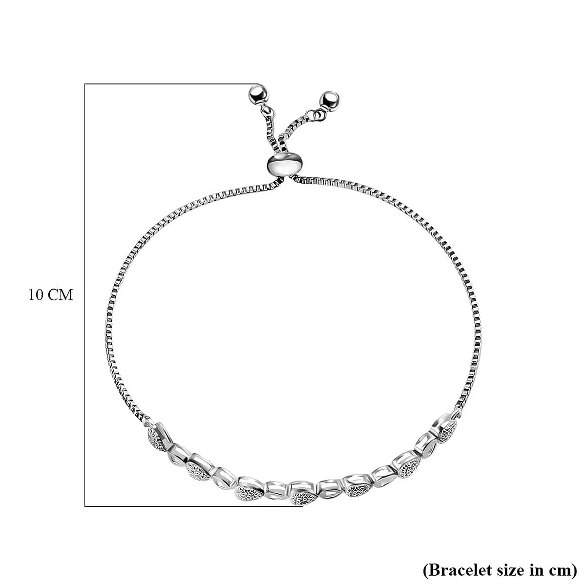D'Joy Diamond Accent Bracelet, Adjustable Bolo Bracelet, Heart Bracelet, Stainless Steel And Sterling Silver Bracelet