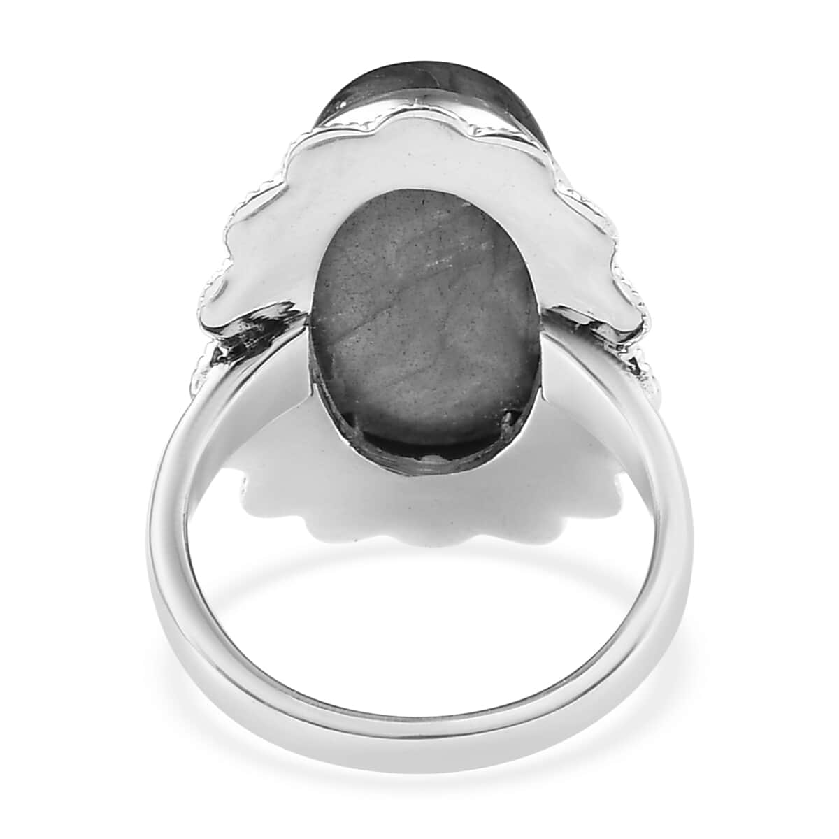 Artisan Crafted Malagasy Labradorite Elongated Ring in Sterling Silver (Size 6.0) 10.85 ctw image number 4
