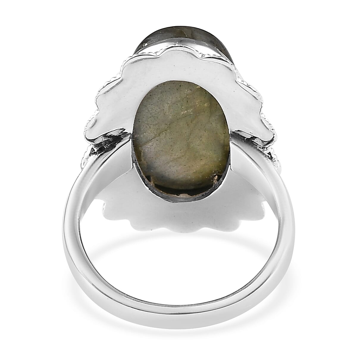 Artisan Crafted Malagasy Labradorite Elongated Ring in Sterling Silver (Size 7.0) 10.85 ctw image number 4