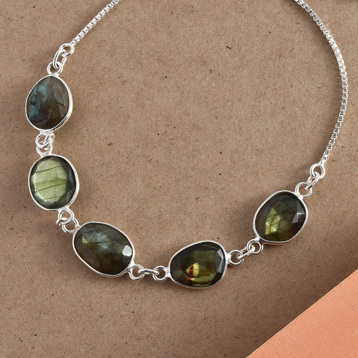 Malagasy Labradorite Bracelet in Sterling Silver, Bolo Adjustable Bracelet For Women, Gifts For Women 15.75 ctw image number 1