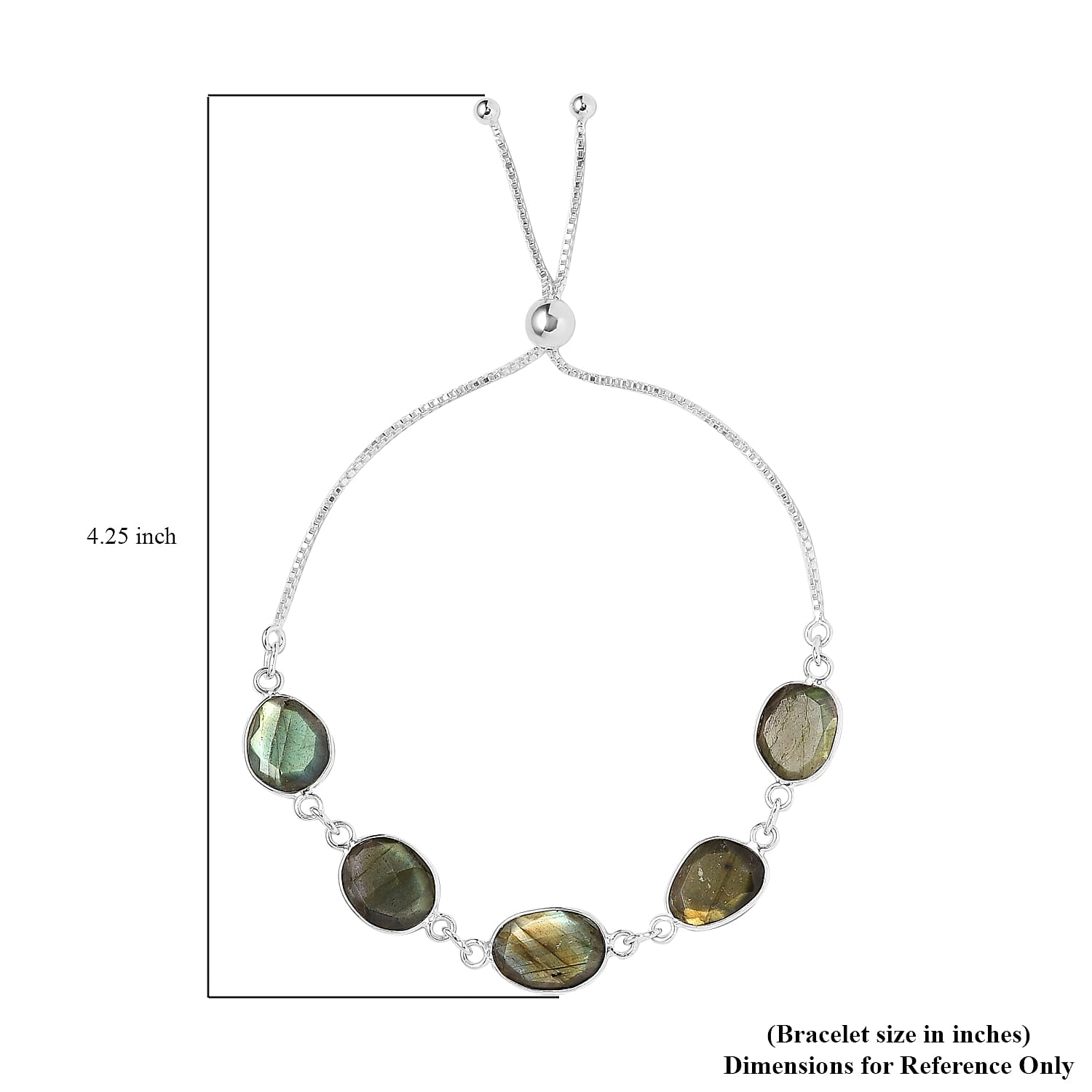 TUCSON Show Artisan Crafted Malagasy Labradorite Sterling Silver Bracelet (10.00 In) TGW 16.84 cts.