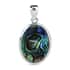 Abalone Shell Solitaire Pendant, Abalone Shell Pendant, Sterling Silver Pendant image number 0