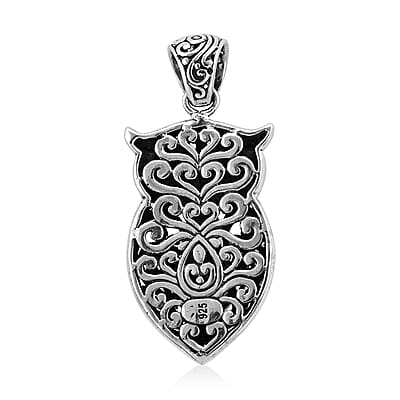 Bali Legacy Amethyst 2.35 ctw Owl Pendant without in Sterling Silver