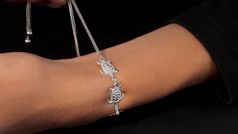 Value Buy Turtle Bolo Bracelet in Stainless Steel & Sterling Silver
