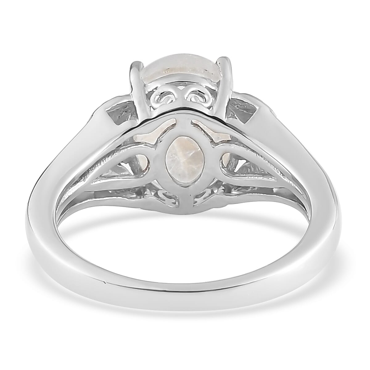 D'Joy Kuisa Rainbow Moonstone and Orissa Rhodolite Garnet Ring in Platinum Over Sterling Silver (Size 10.0) 3.25 ctw