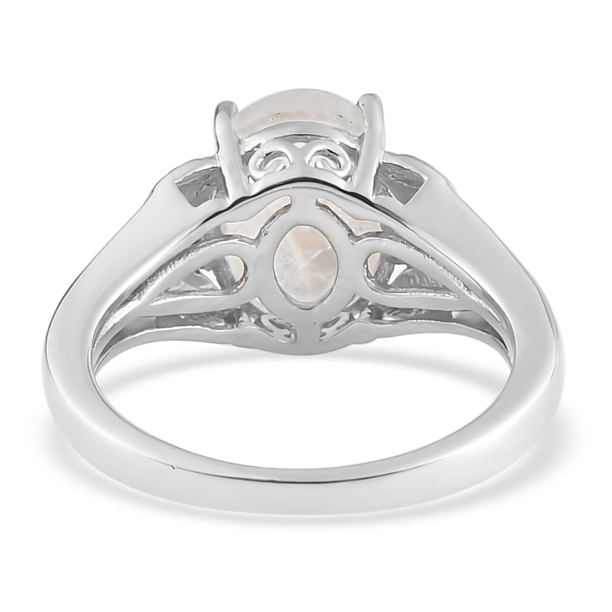 Rainbow Moonstone and Orissa Rhodolite Garnet Ring in Platinum Over Sterling Silver 3.10 ctw image number 6