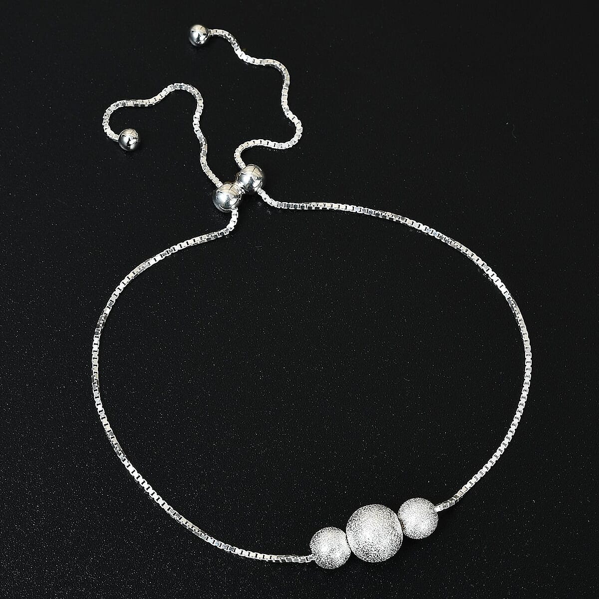 Stardust Bead Bolo Bracelet in Sterling Silver (2.05 g) image number 1