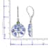 Kashmir Blue Kyanite and Natural Chrome Diopside Tree Drop Earrings in Platinum Over Sterling Silver 3.35 ctw image number 4