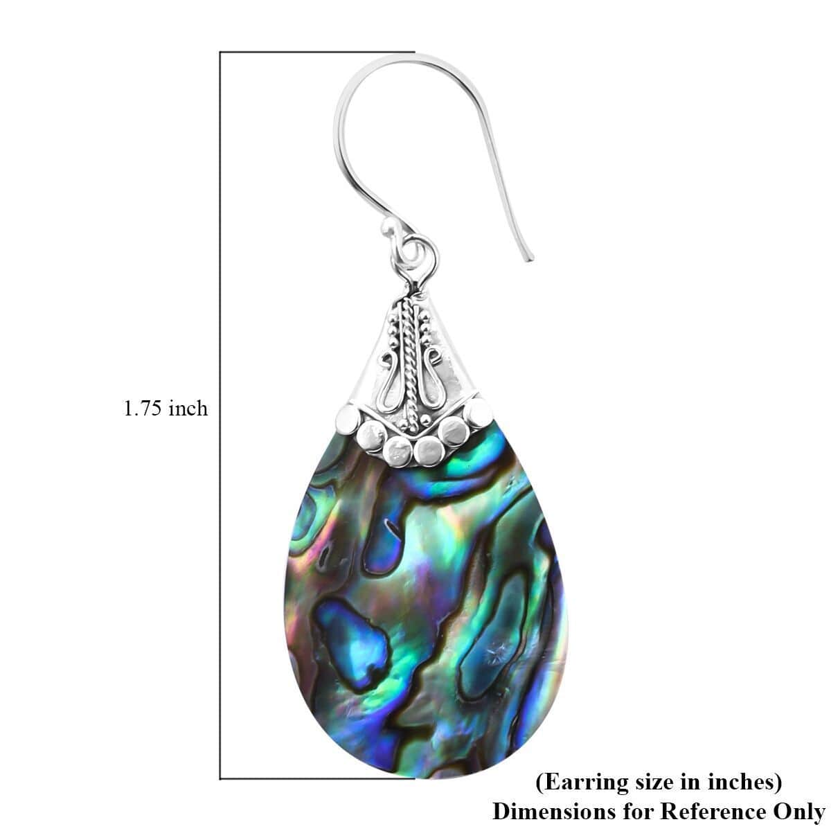 Abalone Shell Dangle Earrings in Sterling Silver, Drop Silver Earrings, Beach Fashion Jewelry image number 4