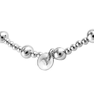 Station Beaded Stretch Bracelet in Sterling Silver 3.50 Grams