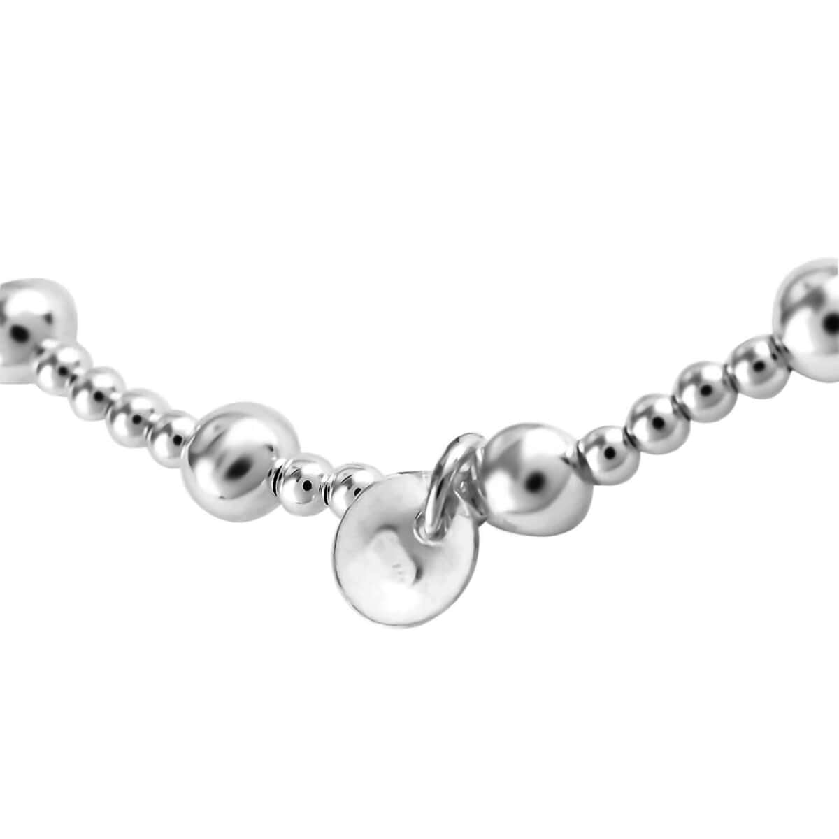 925 Sterling Silver Station Bracelet, Bead Silver Bracelet For Women, Stretch Bracelet image number 3