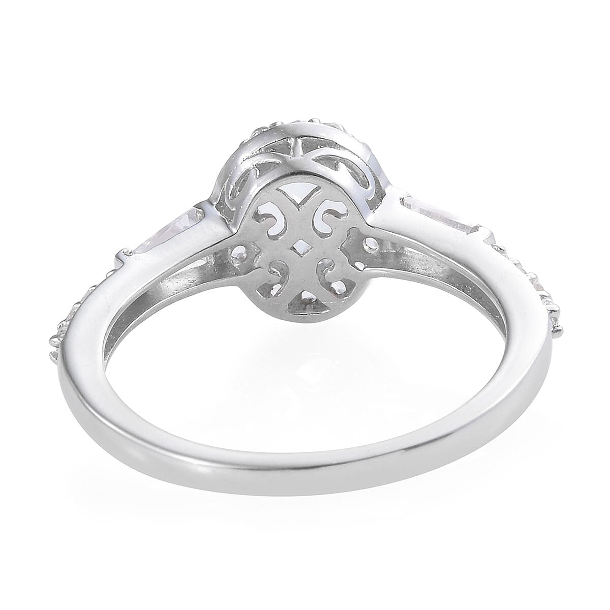 Espirito Santo Aquamarine and White Topaz Ring in Platinum Over Sterling Silver (Size 9.0) 2.10 ctw image number 4