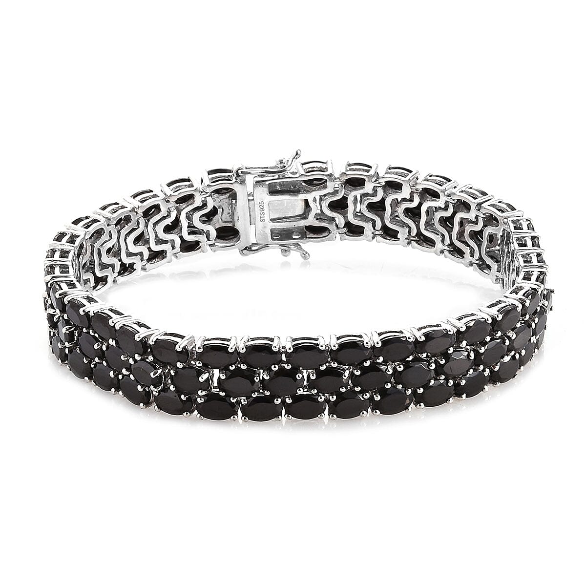 Shungite Cluster Bracelet in Platinum Over Sterling Silver (8.00 In) 33.60 ctw