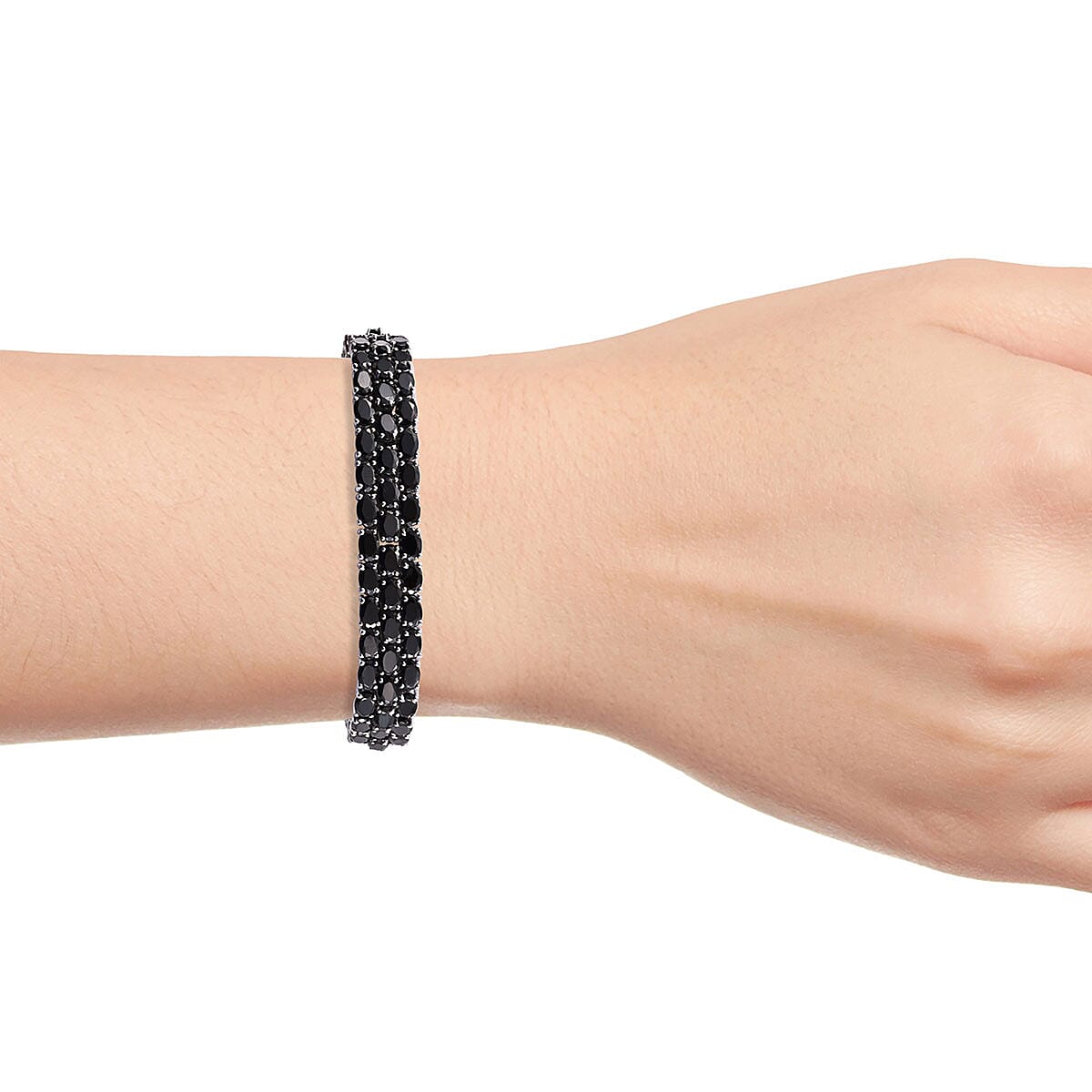 Shungite Cluster Bracelet in Platinum Over Sterling Silver (8.00 In) 33.60 ctw
