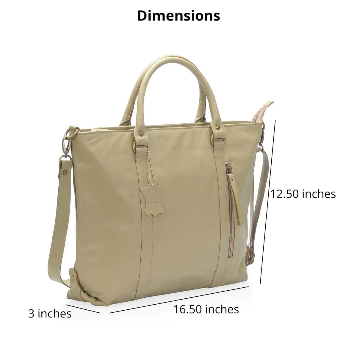 Sand Leather Handbag with Detachable Shoulder Strap image number 3