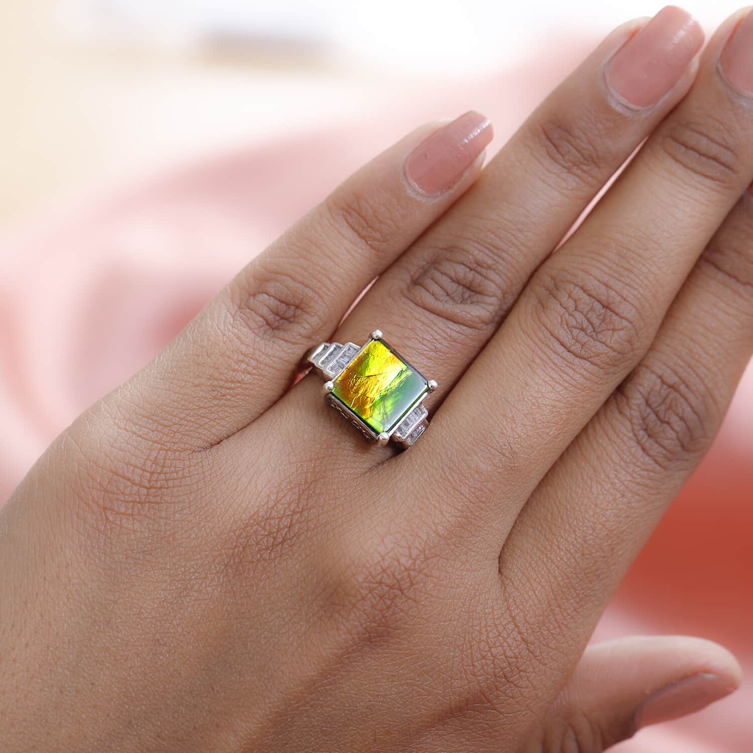 Ammolite deals engagement ring