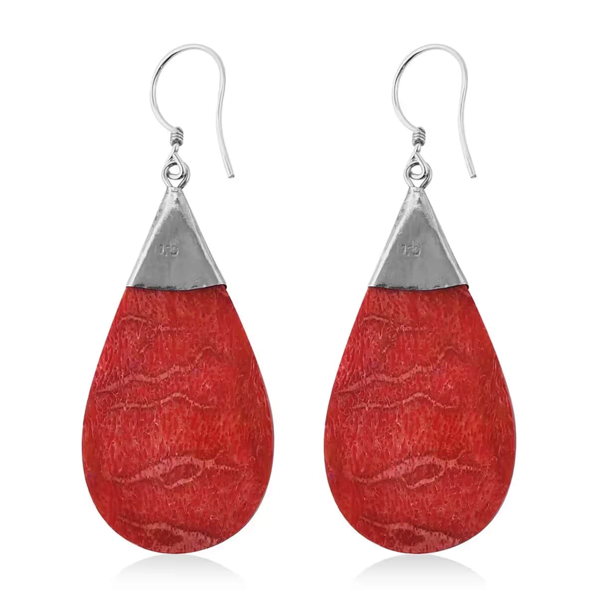 Sponge Coral Drop Earrings in Sterling Silver, Dangle Earrings in 925 Sterling Silver, Boho Earrings for Women image number 7