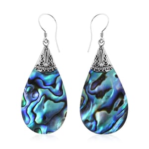 Abalone Shell Dangle Drop Earrings For Women in Sterling Silver
