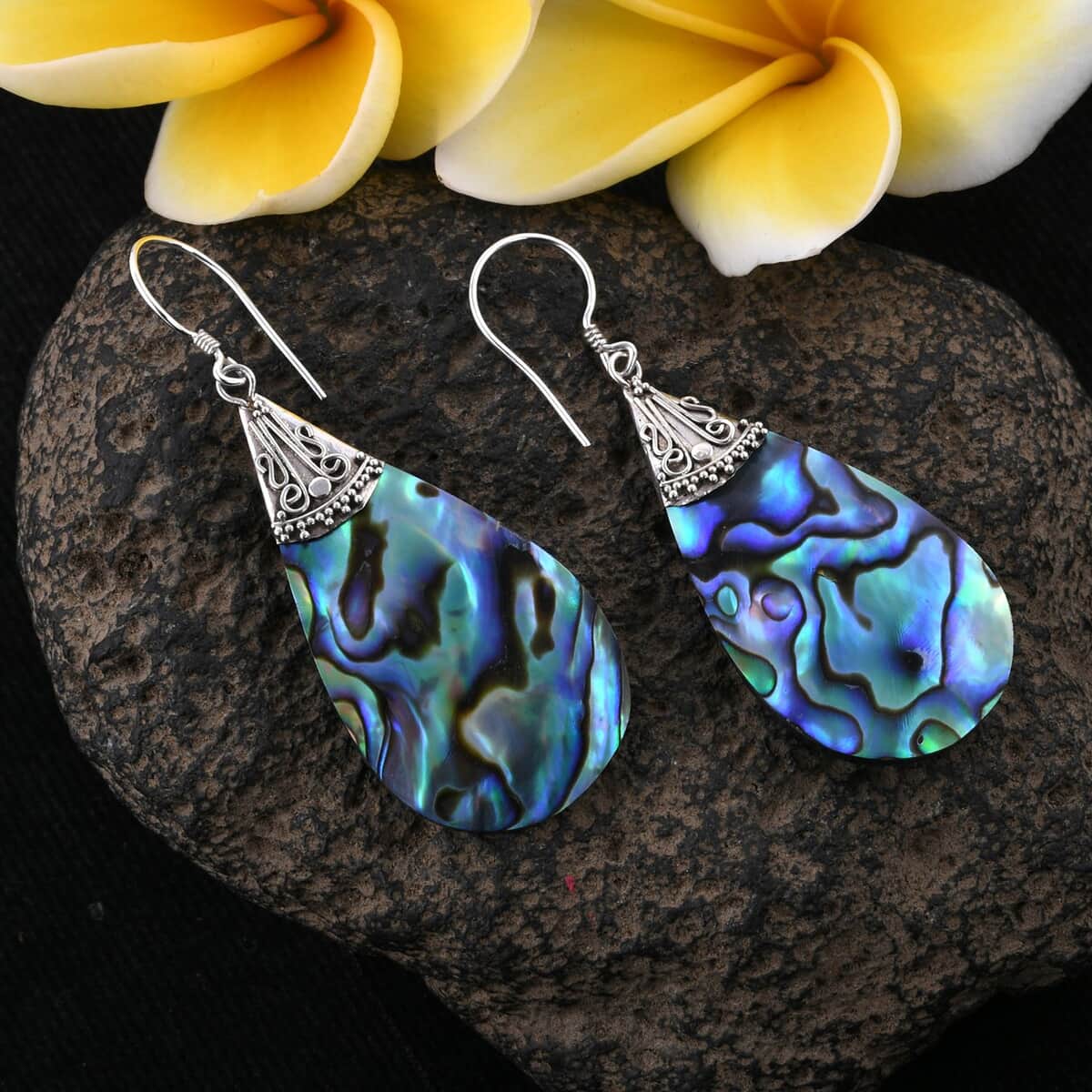 Abalone Shell Dangle Drop Earrings For Women in Sterling Silver image number 1